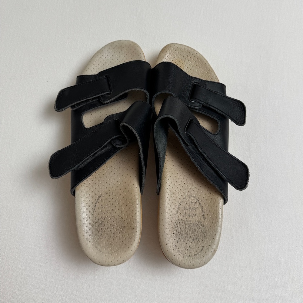 J Rubio Z Coil Platform Spring Black Leather Clogs Sandals Luver Size EU 42 - Picture 5 of 14